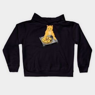 DJ Pizza Cat by Basement Mastermind Kids Hoodie